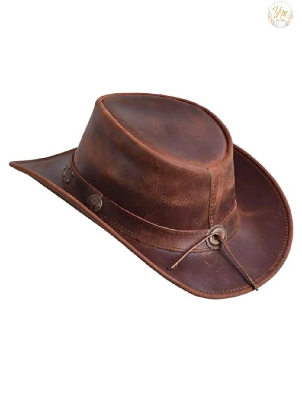 Genuine Suede Leather Cowboy Hat Unisex Shapeable Wide Brim Western Outback